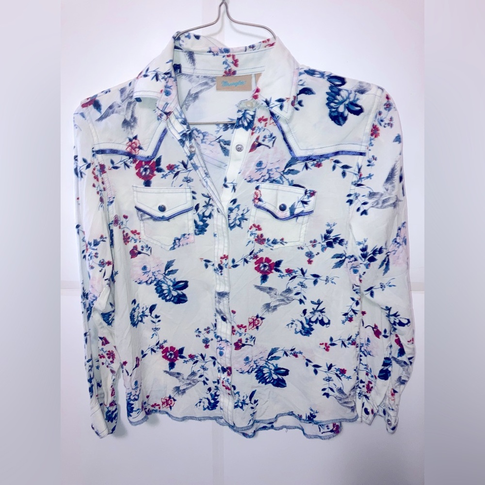 Wrangler button up girls shirt